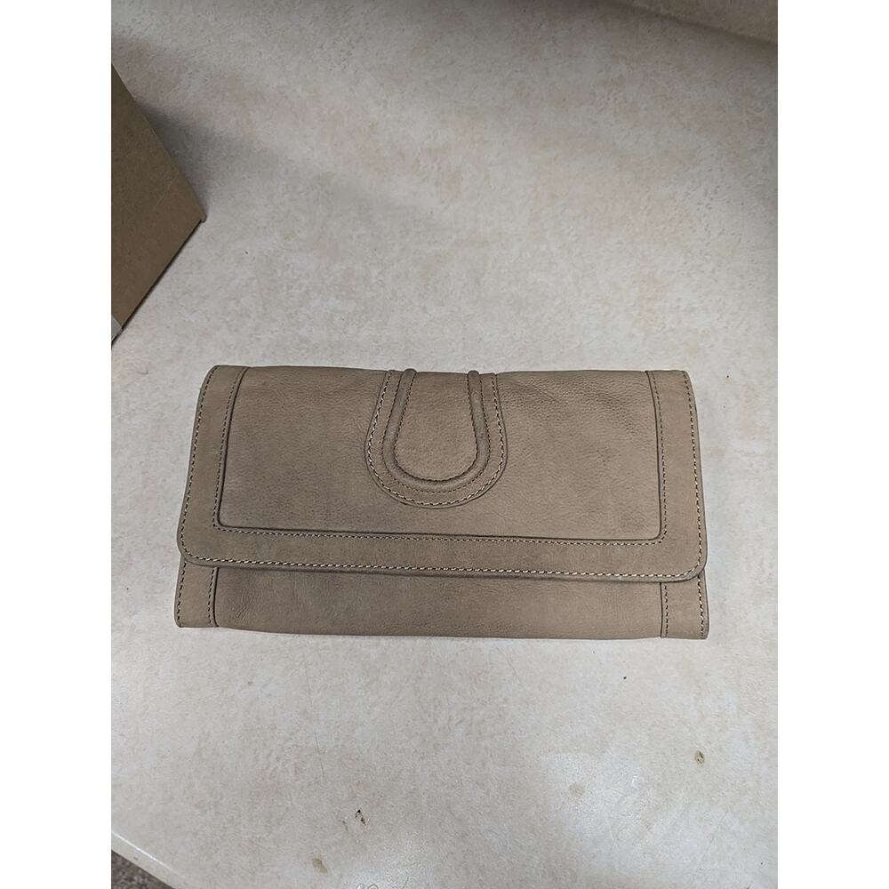 Comptoir des Cotonniers Tan Leather Clutch Wallet U-Shape Stitching Designer Bag - Picture 1 of 6